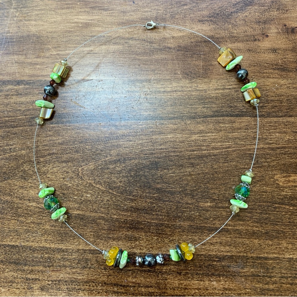4/$15 wire necklace with assorted beads